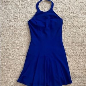 Parker Cobalt Blue Suede Halter Dress🌸